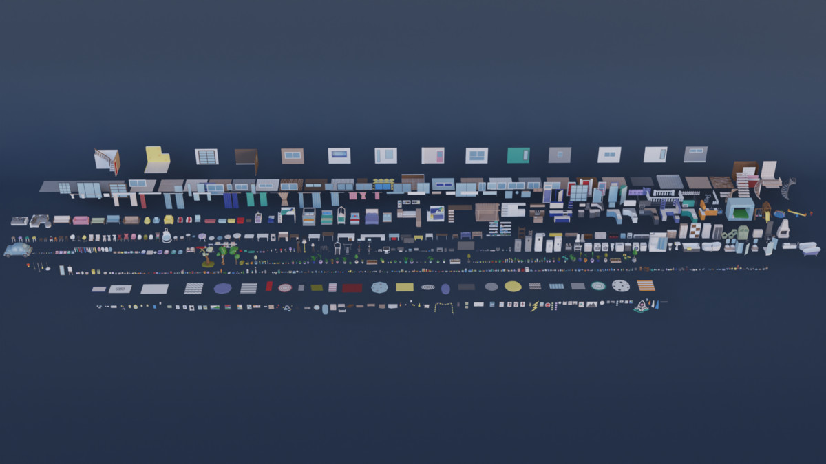 Low Poly Apartments Interiors Pack