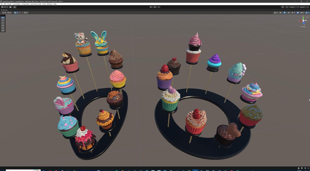 Sweet Dessert Asset Pack (Donuts, Cupcakes, Cake, Ice Cream, Candy)