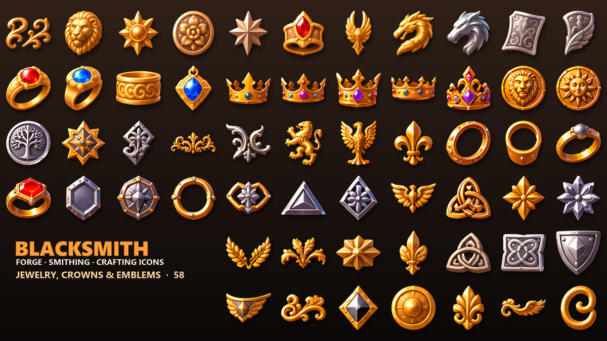 Blacksmith Icons - Ores, Tools & Weapon Parts