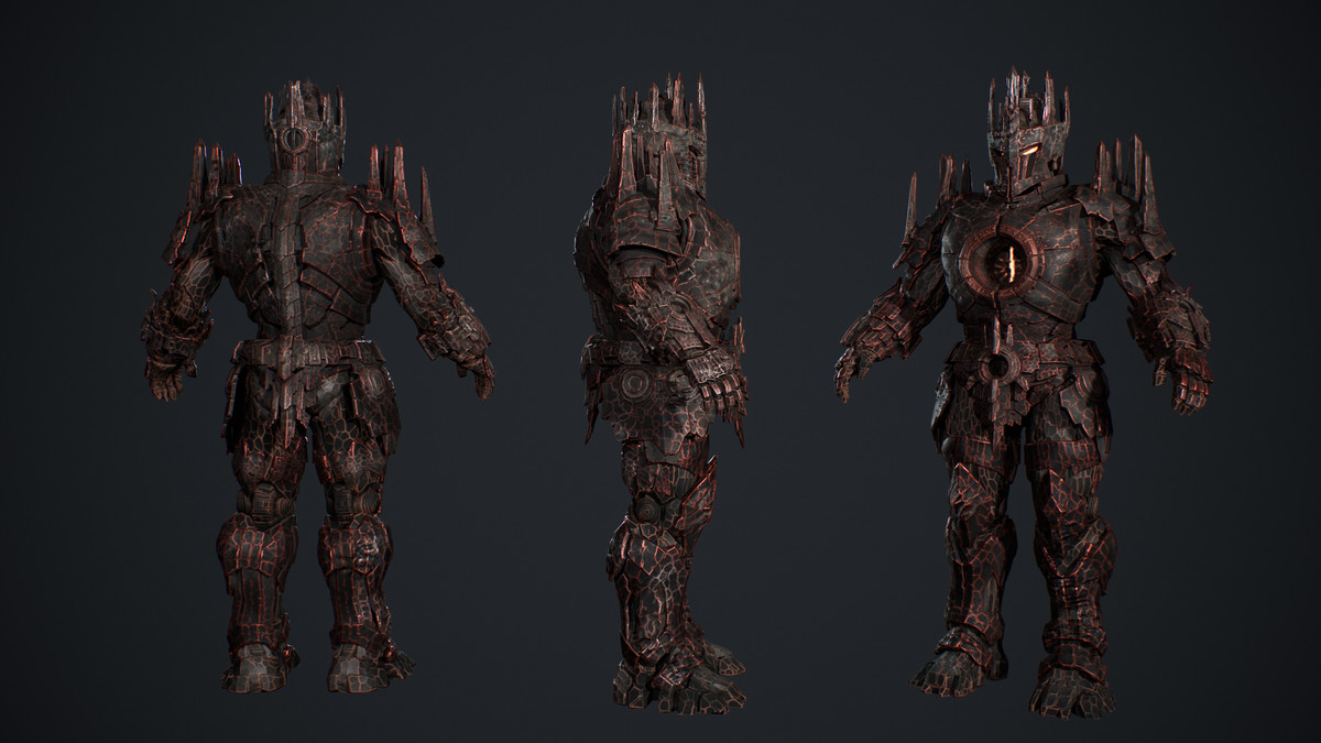 Armored Stone Golem - Dark Fantasy Boss