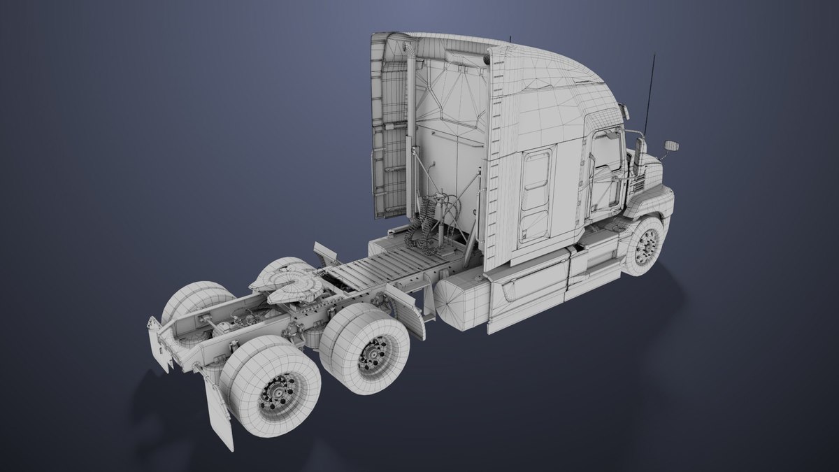 Heavy Truck Chassis 05 Grey Interior URP HDRP Textures
