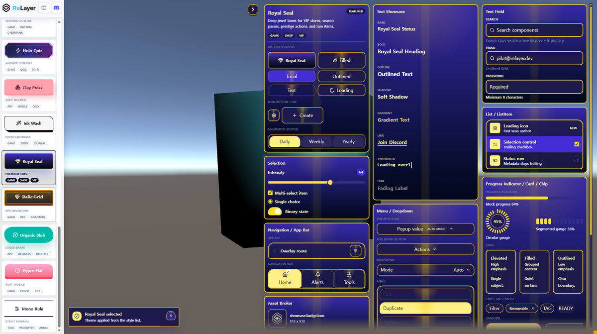 ReLayer - React UI Framework for Unity