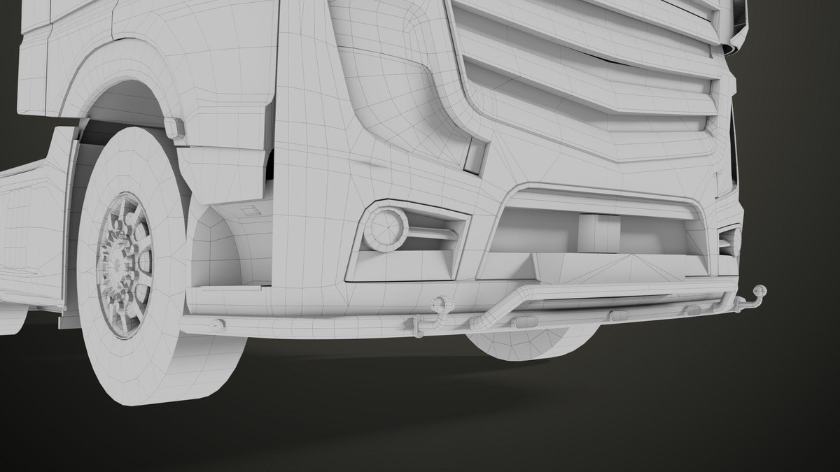 Heavy Truck Chassis 03 With Interior URP HDRP Textures