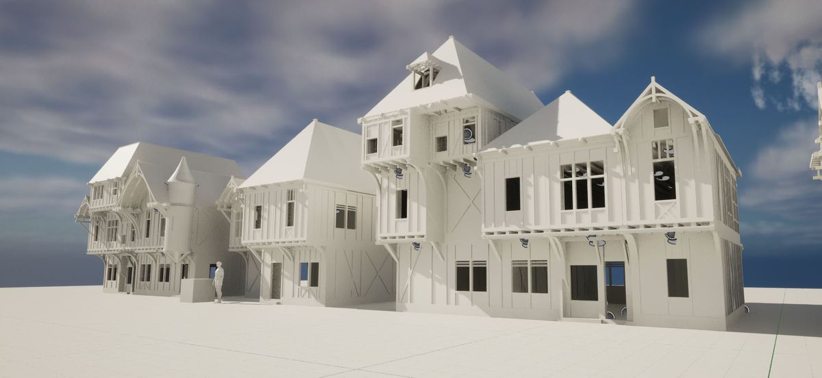 Tileable Medieval Corbelled House / Blockmesh for ingame engines