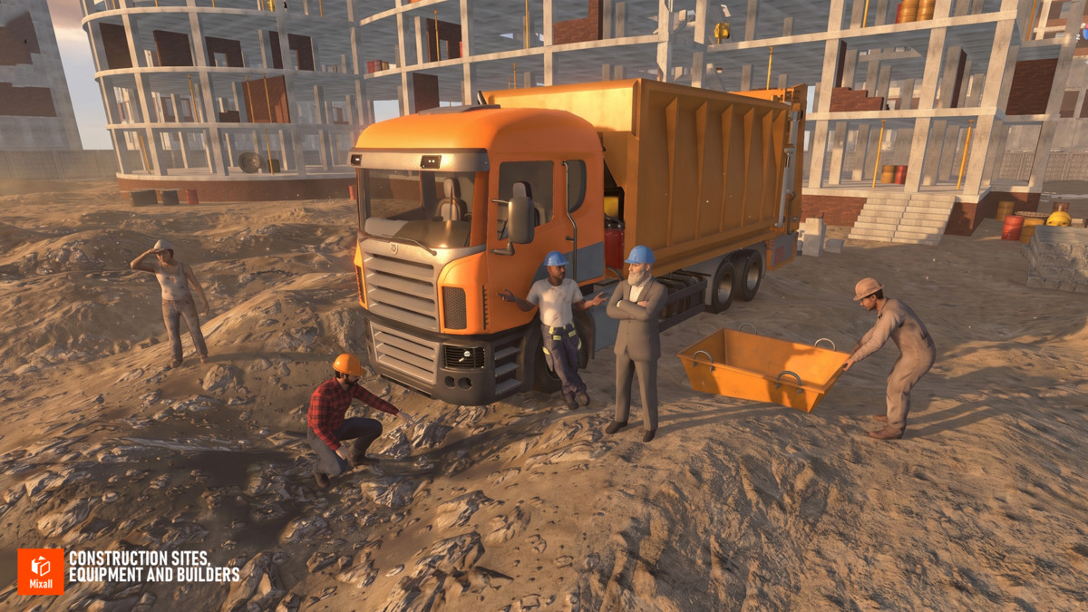 Construction sites, equipment and builders