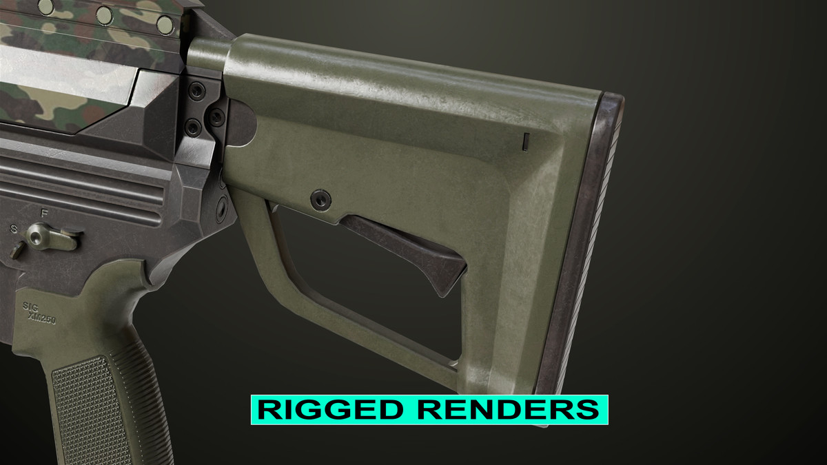 Machine Gun 14 Military Green URP HDRP Textures