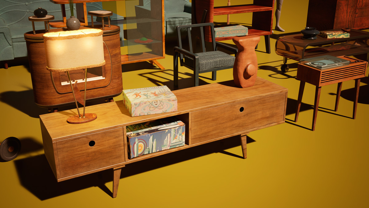 Retro-Futuristic Props / Retro Room Props Interior / Retrofuturism Pack