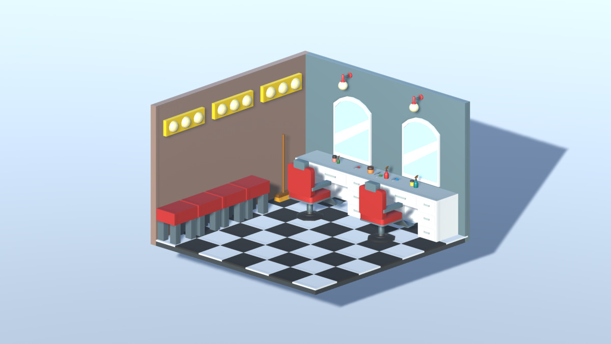 3D LOWPOLY WORK ROOMS