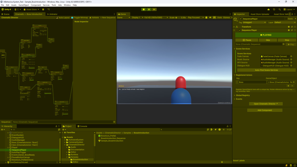 CineGraph: Node-Based Cinematics & Cutscenes