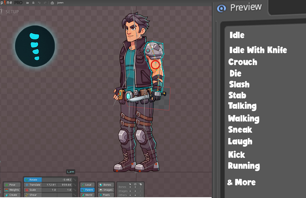 Joren 2D Animated Spine Character (Human Series)