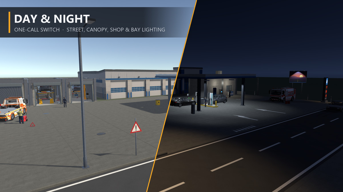 Highway Service & Rescue — Service Station, Vehicles & Staff