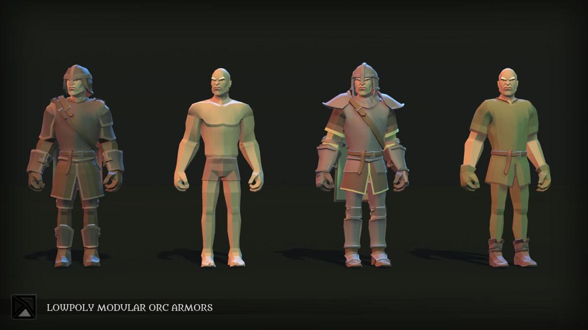 Low Poly Orc Modular Armors - LOWPOLY MEDIEVAL FANTASY SERIES