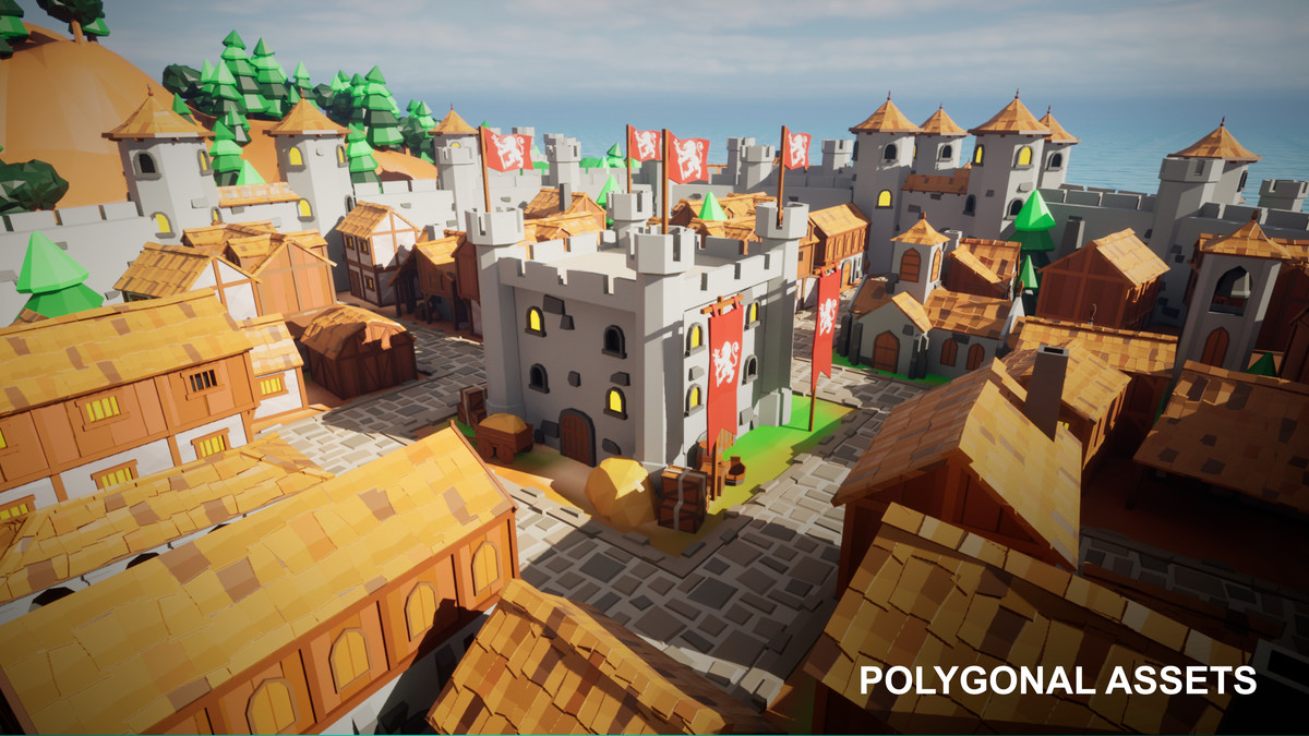 Low poly Medieval City