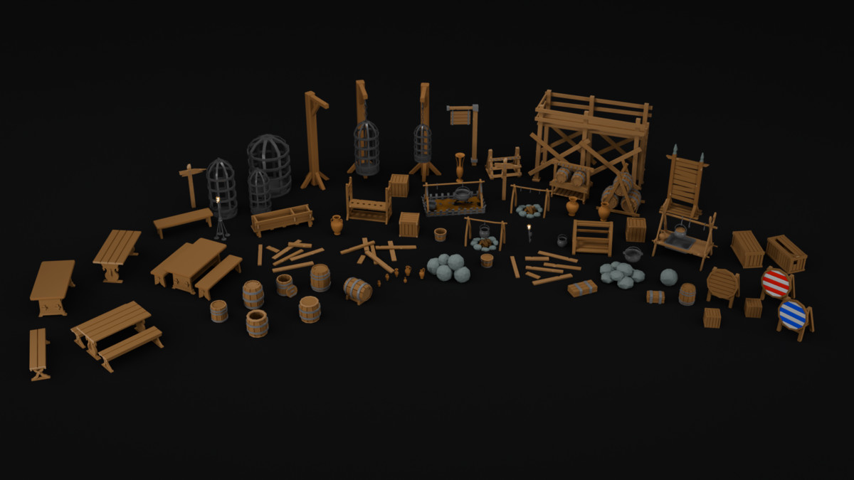 Modular Low Poly Medieval - Fort Kit