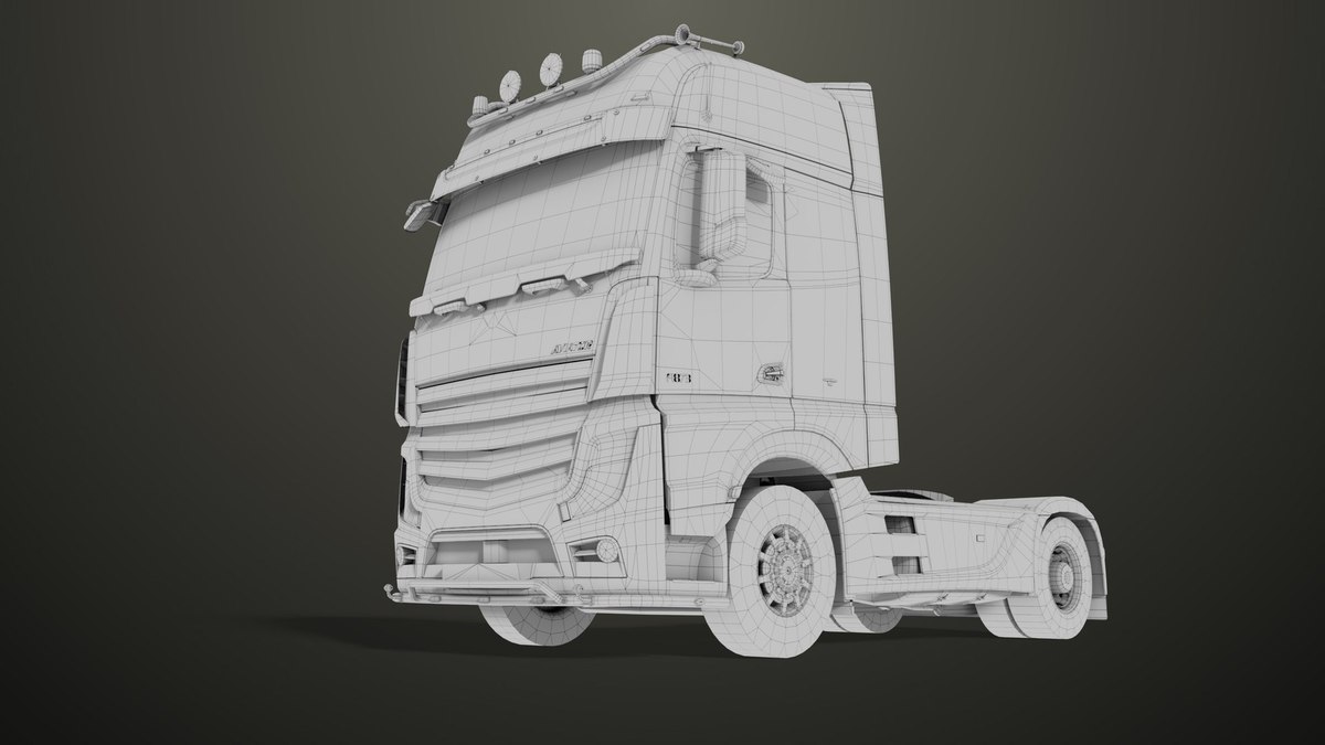 Heavy Truck Chassis 03 With Interior URP HDRP Textures