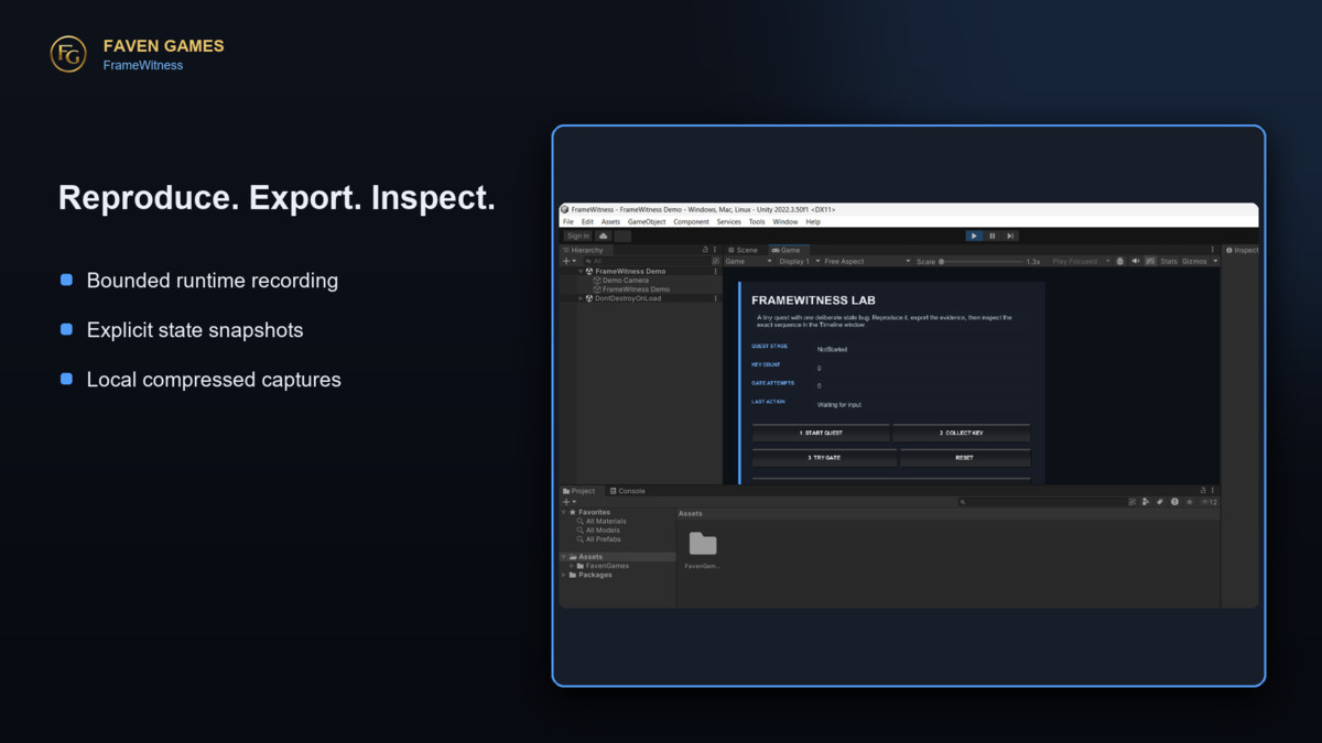 FrameWitness - Runtime Incident Recorder