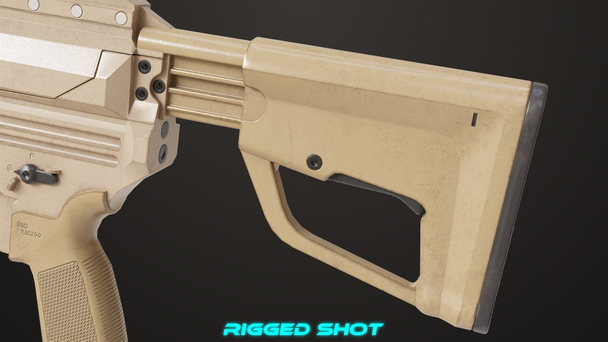 Machine Gun 14 Brown URP HDRP Textures