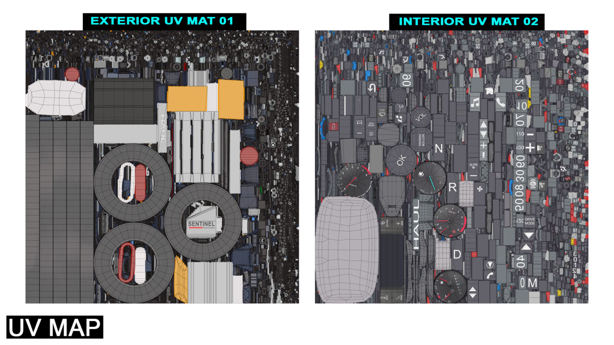 Heavy Truck Chassis 05 Grey Interior URP HDRP Textures