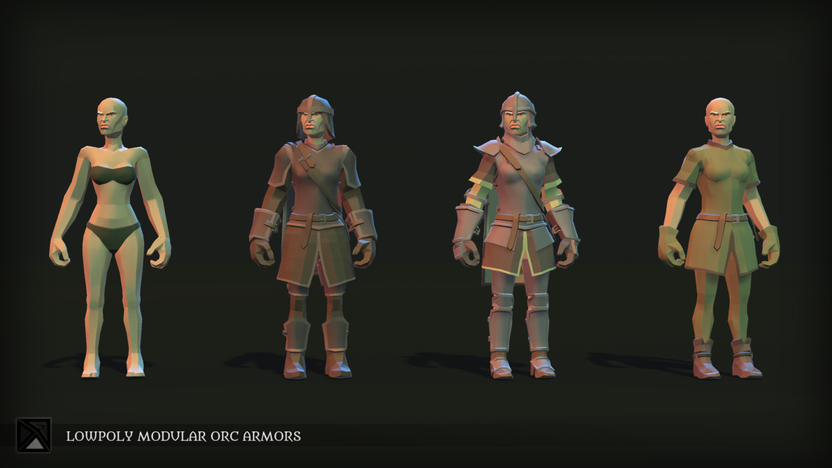 Low Poly Orc Modular Armors - LOWPOLY MEDIEVAL FANTASY SERIES