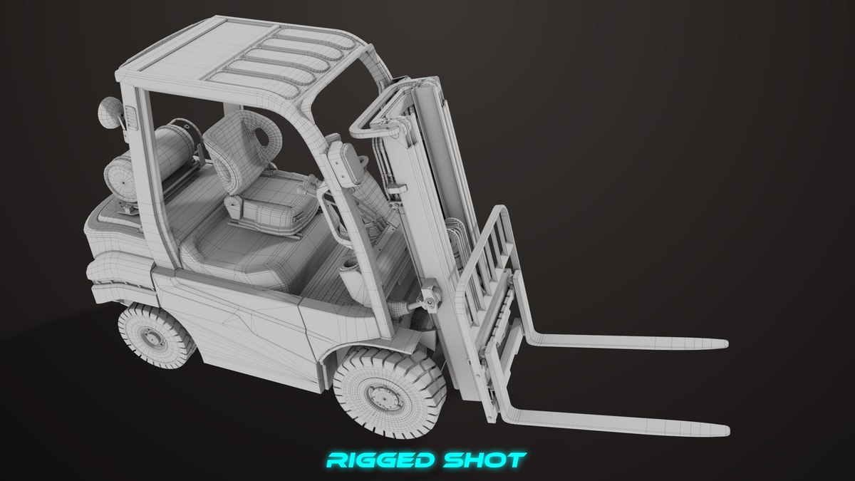 Forklift Truck 02 Old Dusty URP HDRP Textures