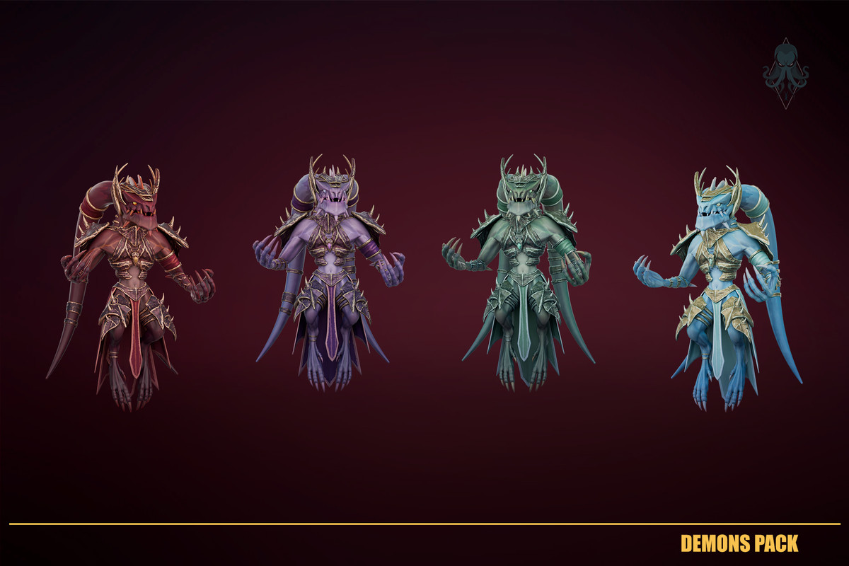 Stylized Modular Demons Creatures Pack