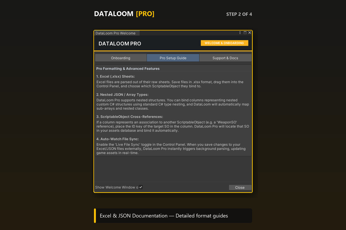 DataLoom Pro - Excel, JSON, CSV to ScriptableObject Database Importer