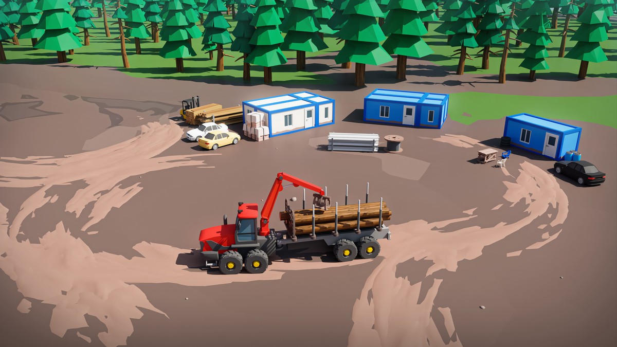 Logging Facility - Low Poly 3D Models Pack