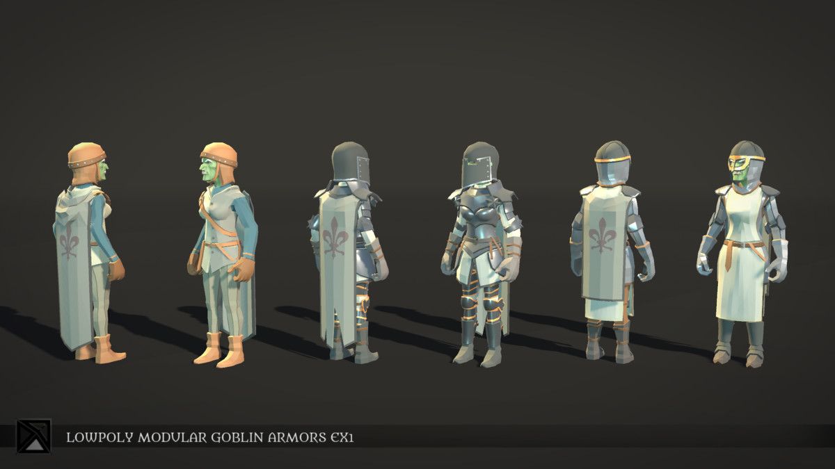 Low Poly Goblins Modular Armors Bundle - LOWPOLY MEDIEVAL FANTASY SERIES