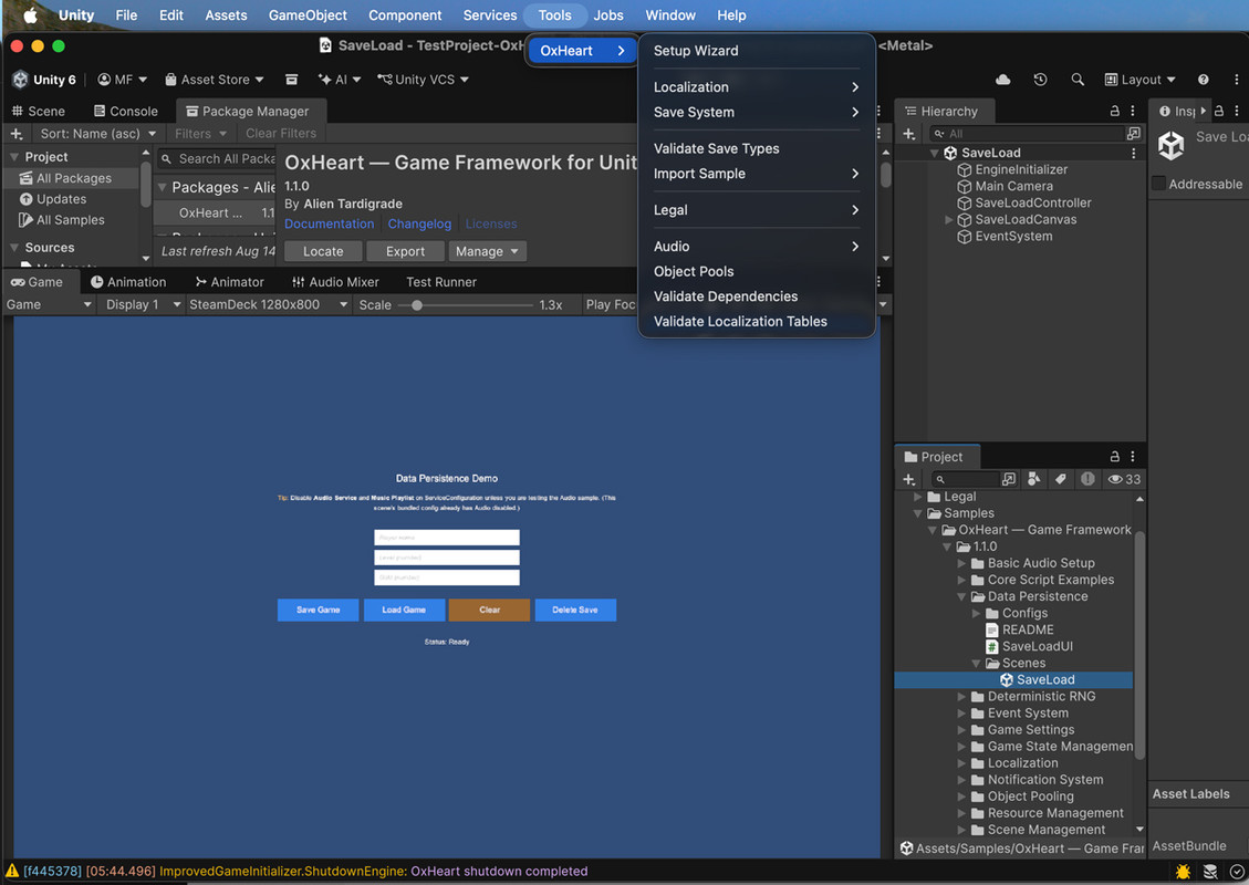 OxHeart - Game Framework for Unity