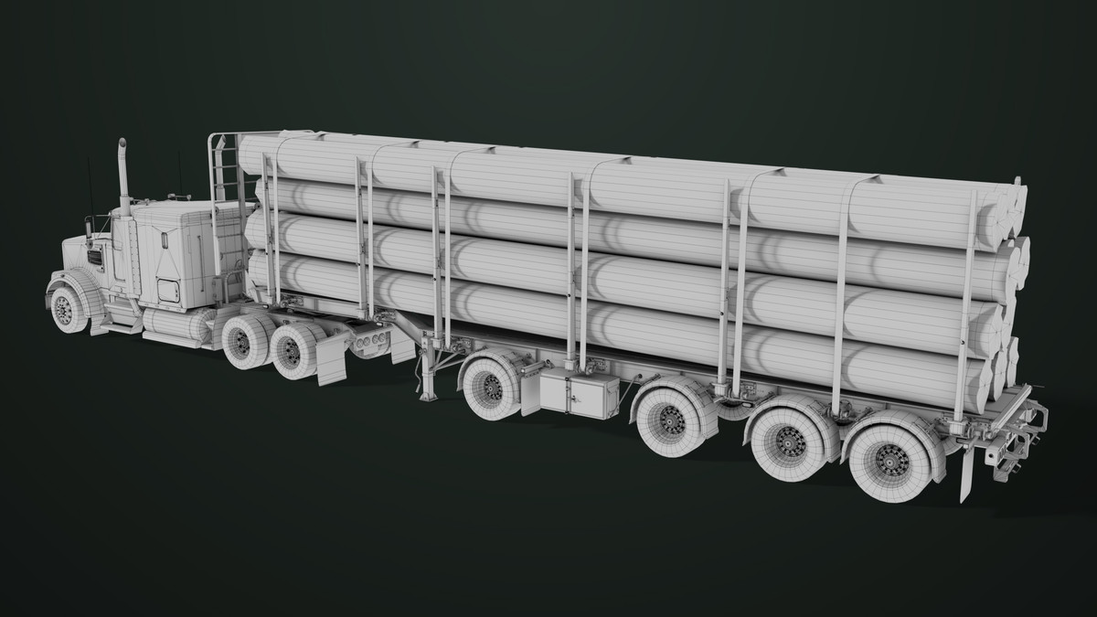Truck 07 Log Trailer Collection URP HDRP Textures