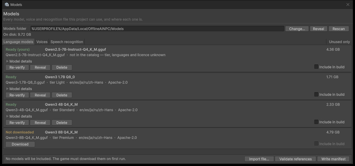 Offline AI NPC