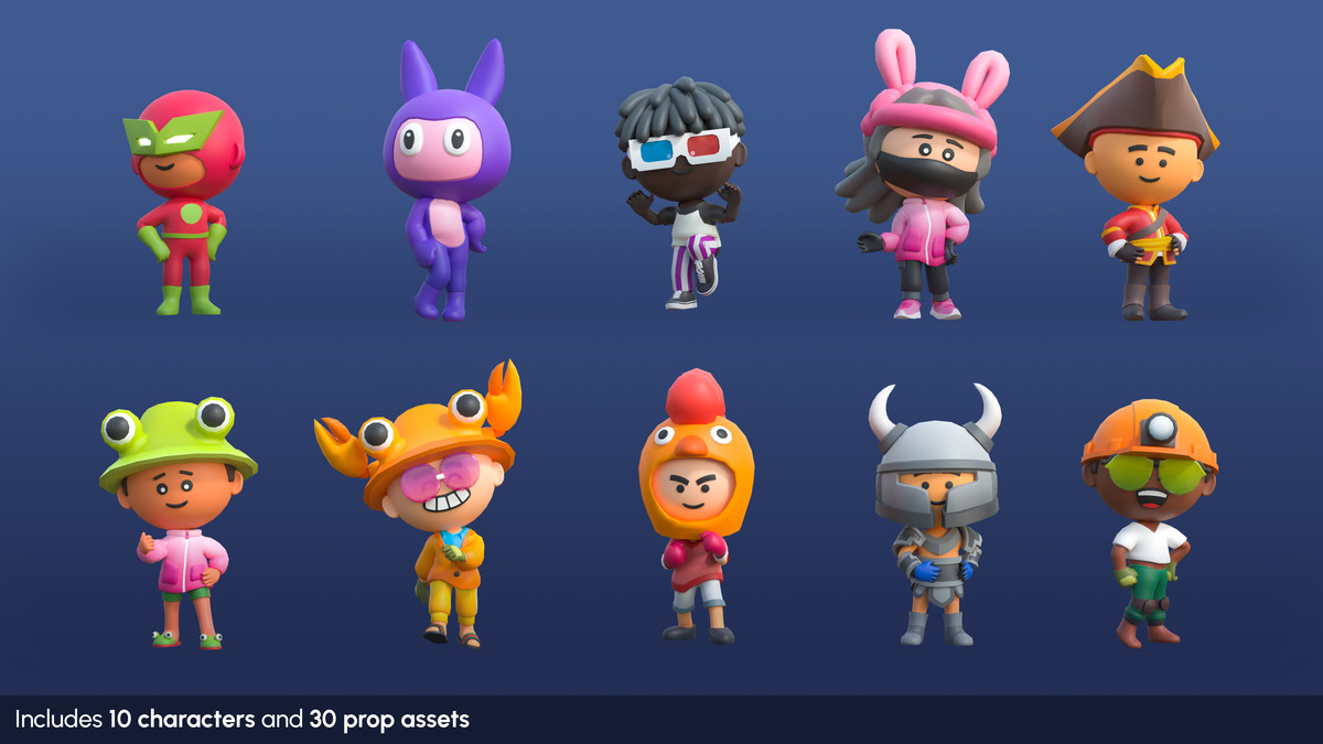 Cute Characters Mini - Low Poly Animated Pack
