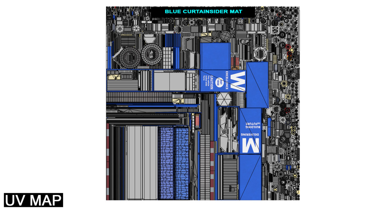 Curtainsider Trailer 4 Variant Collection URP HDRP Textures