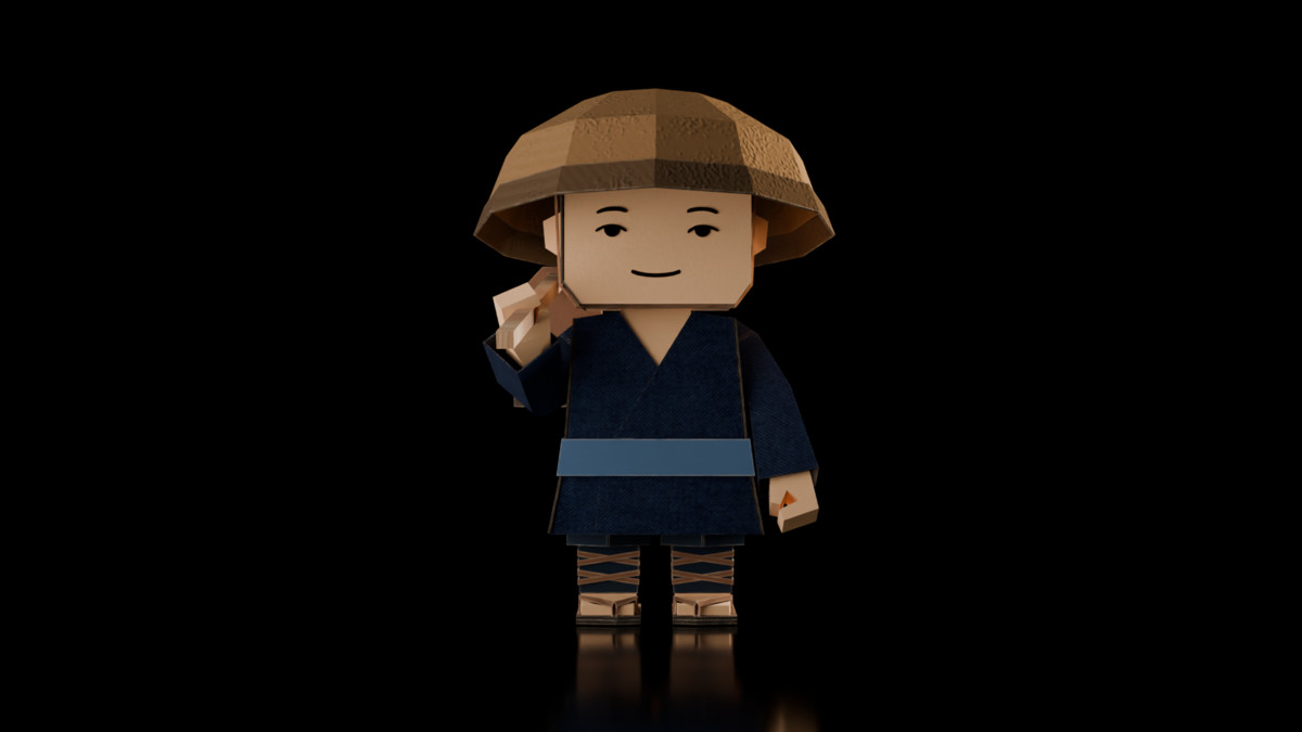 Samurai Realm : Chibi papercraft Japan feudal Asset pack