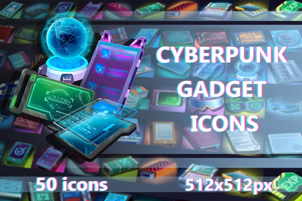 2700 Cyberpunk RPG Icons Pack