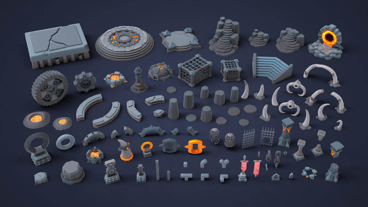 Inferno World - Low Poly 3D Models