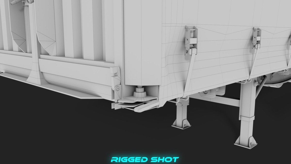 Curtainsider Semi Trailer URP HDRP Textures