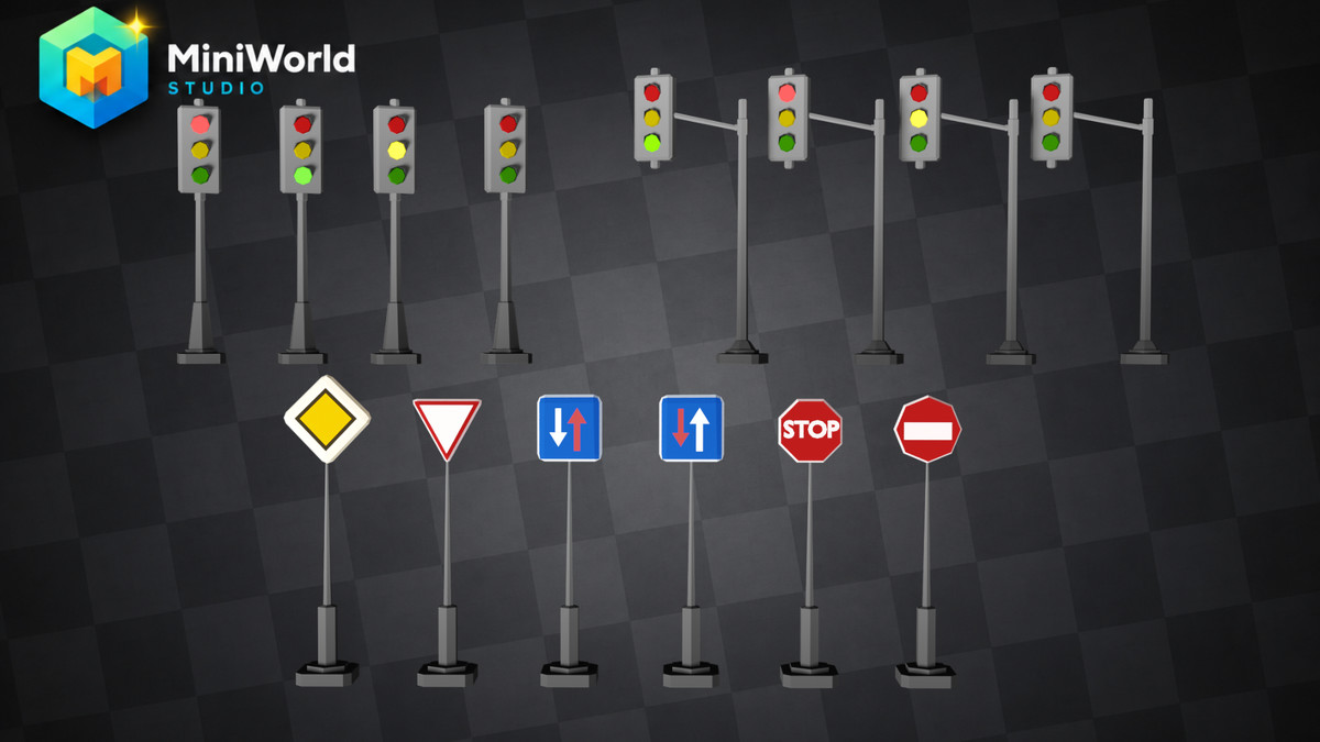Low Poly Modular Road Pack- Mini World Studio