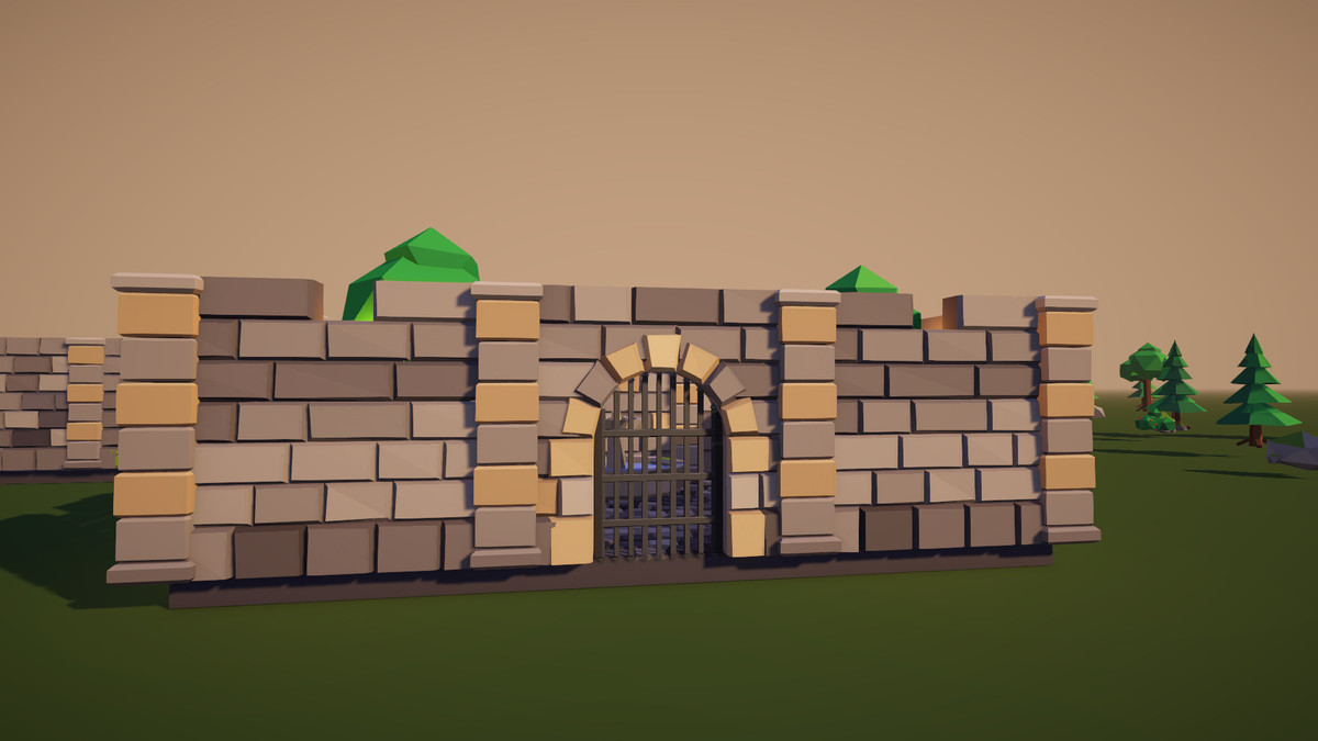 Low Poly Dungeon Keep - Modular Stone Castle Kit