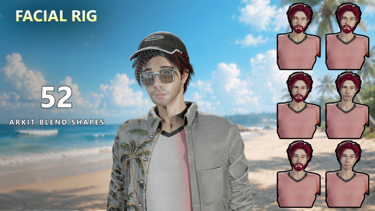 Casual Summer Guy – Modular Game Character