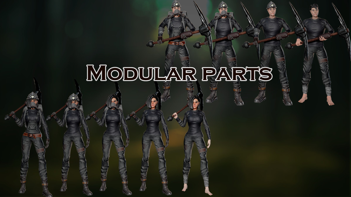 Urban, Mining & Lumber – Modular Character Bundle