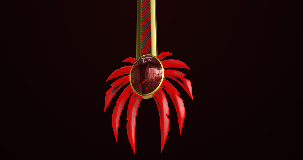 Fantasy Trident 08 Red URP HDRP Textures