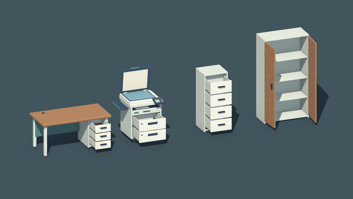 FrostOffice - Low Poly Office & Characters
