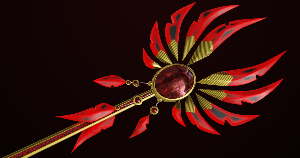 Fantasy Trident 08 Red URP HDRP Textures