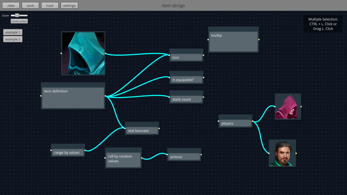 Runtime Mind Map Node Editor