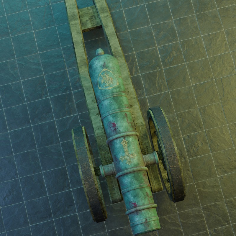 Historical Field Cannon Game Ready with LODs & PBR Textures