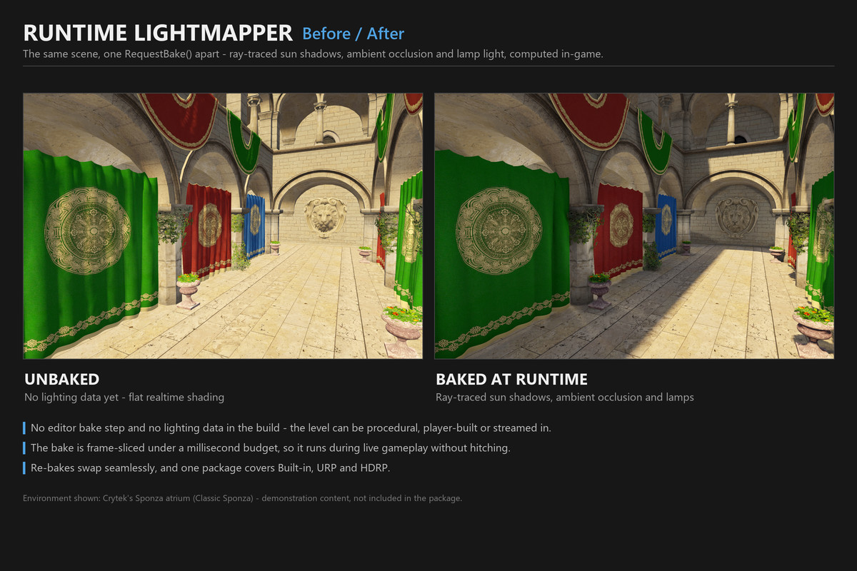 Runtime Lightmapper: Real Time Lightmap Baking with Shadows, AO & Lamps
