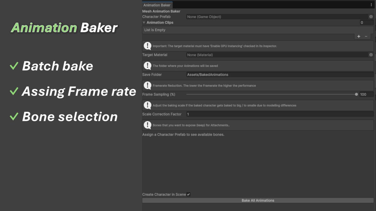 Mesh Animation Baker - GPU Optimized Crowd Animation