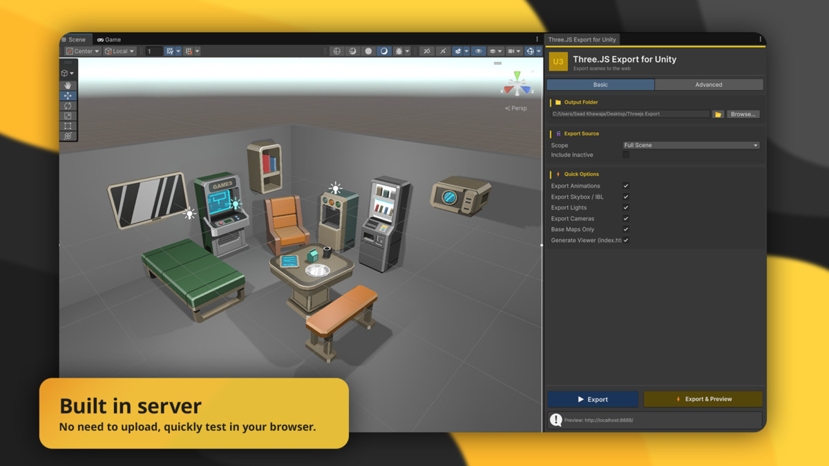 Three.JS Export - Instant Scene Export For Web