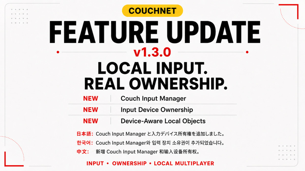 CouchNET – Multiplayer Framework for Local & Online Co-op